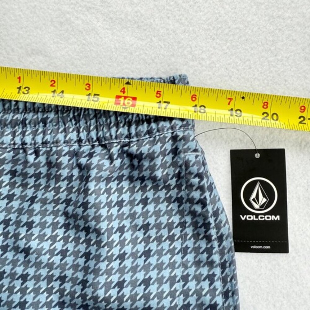 Volcom Men's Preston Houndstooth Blue Hybrid Shorts Size XL Drawstring Waist NWT - Picture 8 of 11